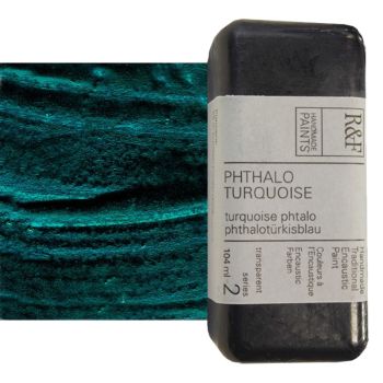 R&F Encaustic Handmade Paint 104 ml Block - Phthalo Turquoise
