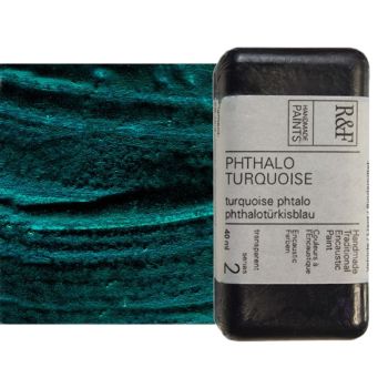 R&F Encaustic Handmade Paint 40 ml Block - Phthalo Turquoise