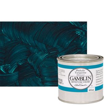 Gamblin Artists Oil - Phthalo Turquoise, 8oz Can