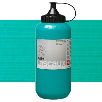 Lascaux Thick Bodied Artist Acrylics Phthalo Turquoise Green 750 ml