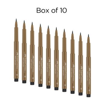 Faber-Castell Pitt Brush Pen Box of 10 No. 180 - Raw Umber
