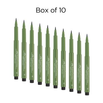 Faber-Castell Pitt Brush Pen Box of 10 No. 167 - Permanent Green Olive