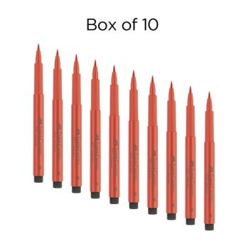 Faber-Castell Pitt Brush Pen Box of 10 No. 118 - Scarlet Red
