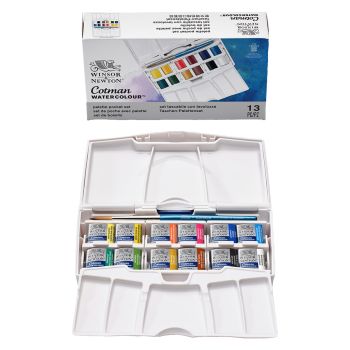 Winsor & Newton Cotman Watercolor - Pocket Plus Set of 12, Half Pans