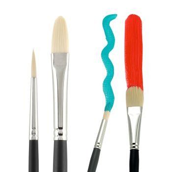 2 pack Powercryl Brushes - #1 Round & #4 Filbert