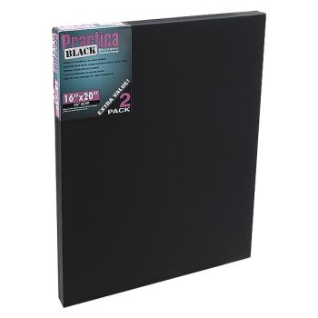 Practica Black 16x20" Stretched Canvas 2 Pack