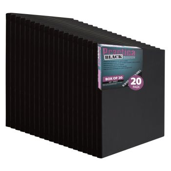Practica Stretched Canvas 12x12" Set of 20 - Black