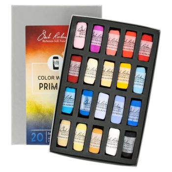 Richeson Hand-Rolled Soft Pastels Set of 20 Color Wheel: Primary
