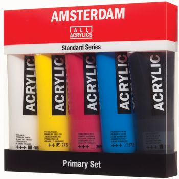Amsterdam Standard Acrylics 120ml Primary Colors Set Of 5 Tubes