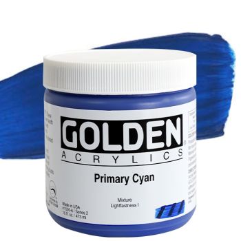GOLDEN Heavy Body Acrylics - Primary Cyan, 16oz Jar