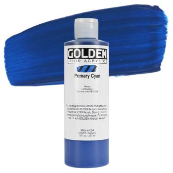 GOLDEN Fluid Acrylics Primary Cyan 8 oz
