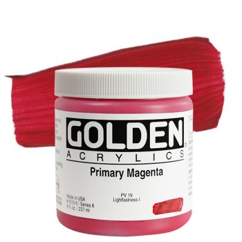 GOLDEN Heavy Body Acrylics - Primary Magenta, 8oz Jar