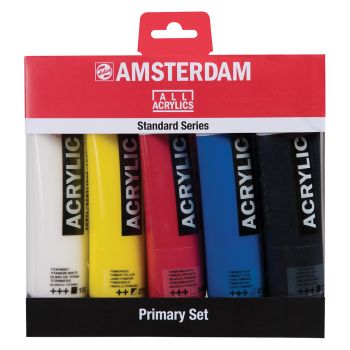 Amsterdam Standard Acrylics 120ml Primary Colors Set Of 5 Tubes