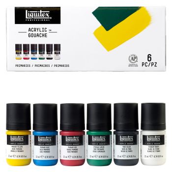 Liquitex Professional Acrylic Gouache Sets - Primary Colors (Set of 6), 22ml