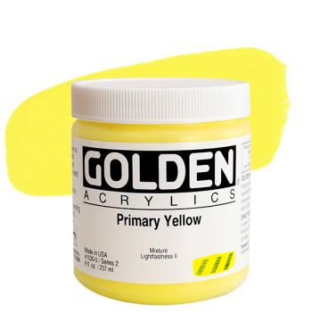 GOLDEN Heavy Body Acrylics - Primary Yellow, 8oz Jar