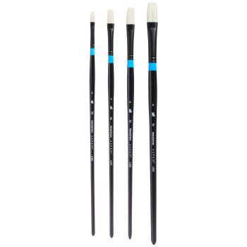 Princeton Aspen Series 6500 Synthetic Brush - Flats Set of 4, Long Handle
