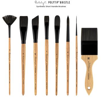 Princeton Catalyst Polytip 6450 Bristle Synthetic Short Handle Brushes