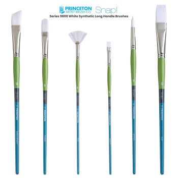 Princeton Snap! Series 9800 White Synthetic Long Handle Brushes