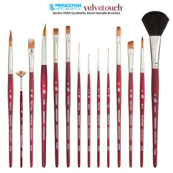 Princeton Velvetouch Series 3950 Synthetic Short Handle Brushes