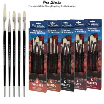 Pro Stroke Premium White Bristle Brushes
