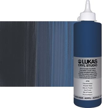 LUKAS CRYL Studio Acrylic Paint - Prussian Blue, 500ml Bottle