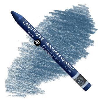 Caran d'Ache Neocolor II Water-Soluble Wax Pastels - Prussian Blue, No. 159 (Box of 10)