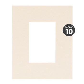 Pyramid Pre-Cut Mats 4 Ply - Style P - Cream (Pack of 10)