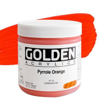 GOLDEN Heavy Body Acrylics - Pyrrole Orange, 16oz Jar