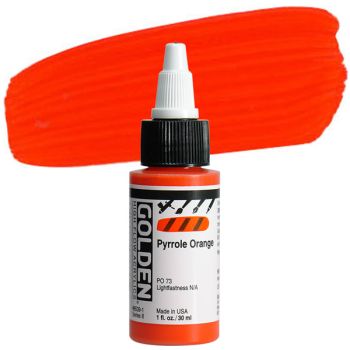 GOLDEN High Flow Acrylic, Pyrrole Orange, 1oz