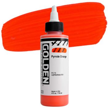 GOLDEN High Flow Acrylic, Pyrrole Orange, 4oz