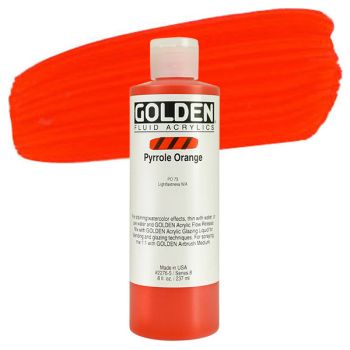 GOLDEN Fluid Acrylics Pyrrole Orange 8 oz