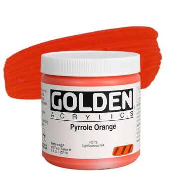 GOLDEN Heavy Body Acrylics - Pyrrole Orange, 8oz Jar