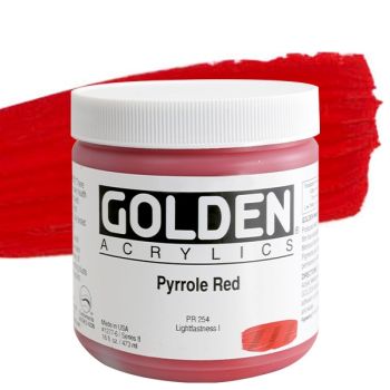 GOLDEN Heavy Body Acrylics - Pyrrole Red, 16oz Jar