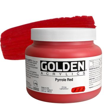 GOLDEN Heavy Body Acrylics - Pyrrole Red, 32oz Jar
