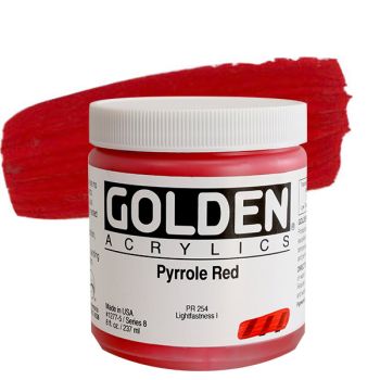 GOLDEN Heavy Body Acrylics - Pyrrole Red, 8oz Jar