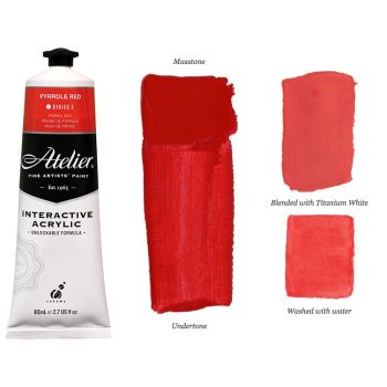 Chroma Atelier Interactive Artists Acrylic Pyrrole Red 80 ml 