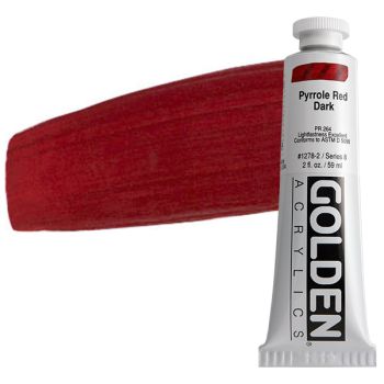 GOLDEN Heavy Body Acrylics - Pyrrole Red Dark, 2oz Tube