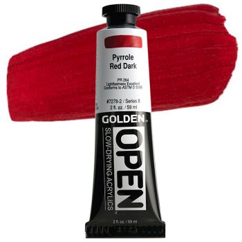 GOLDEN Open Acrylic Paints Pyrrole Red Dark 2 oz
