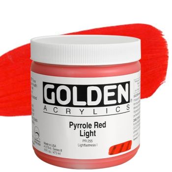GOLDEN Heavy Body Acrylics - Pyrrole Red Light, 16oz Jar