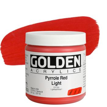 GOLDEN Heavy Body Acrylics - Pyrrole Red Light, 8oz Jar