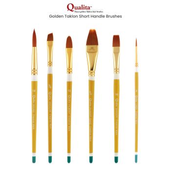 Creative Mark Qualita Golden Taklon Short Handle Brushes