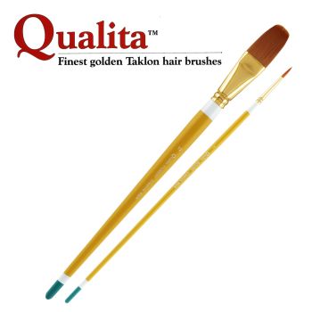 Creative Mark Qualita Golden Taklon Long Handle Brushes