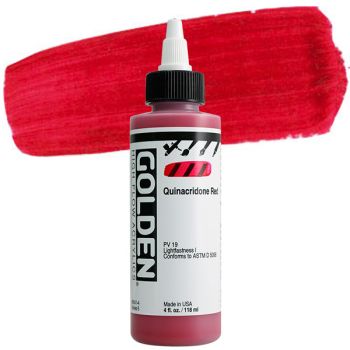 GOLDEN High Flow Acrylic, Quinacridone Red, 4oz
