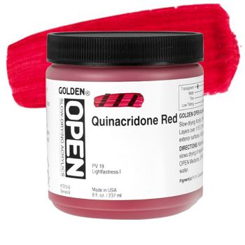 GOLDEN Open Acrylic Paints Quinacridone Red 8 oz