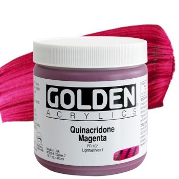 GOLDEN Heavy Body Acrylics - Quinacridone Magenta, 16oz Jar