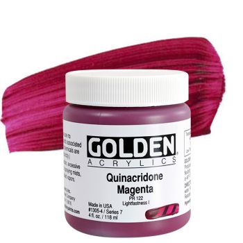 GOLDEN Heavy Body Acrylics - Quinacridone Magenta, 4oz Jar