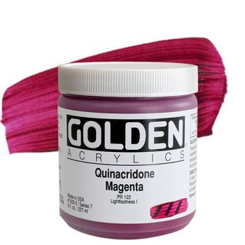 GOLDEN Heavy Body Acrylics - Quinacridone Magenta, 8oz Jar