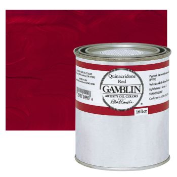 Gamblin Artists Oil - Quinacridone Red, 16oz Can