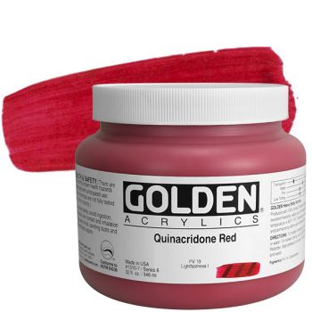 GOLDEN Heavy Body Acrylics - Quinacridone Red, 32oz Jar