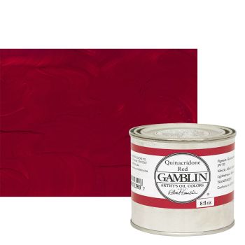Gamblin Artists Oil - Quinacridone Red, 8oz Can